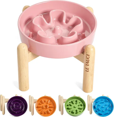 Miniatura 28 de LE TAUCI Cuencos para perros de cerámica de alimentación lenta, cuenco de alimentación lenta de 1.5 tazas para razas pequeñas y medianas, cuenco