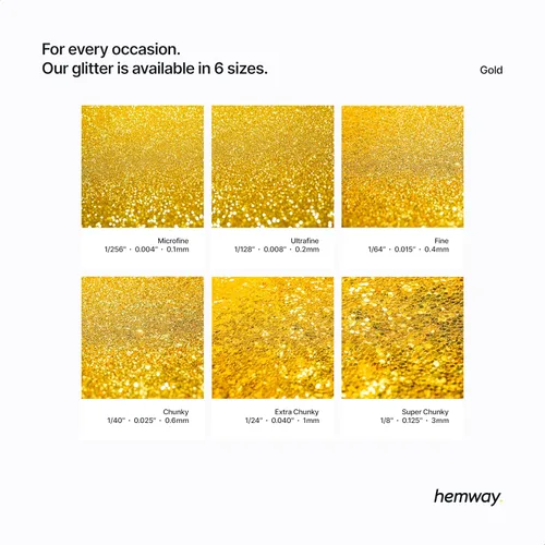 Miniatura 3 de Hemway - Purpurina para resina 100g, cristales metálicos dorados, copos súper gruesos para manualidades de epoxi, cera fundida para vasos