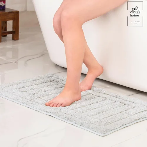 Miniatura 12 de voyzz home Juego de 2 alfombras de baño reversibles de 20 x 32 pulgadas a 17 x 24 pulgadas, 100 % algodón copetudo a mano, suaves y absorbentes