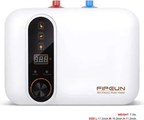 Miniatura 2 de Calentador de agua caliente eléctrico 110/120V pequeño y compacto de 2.5-3.0 galones, para RV, 1440-1500W, para cocina, debajo del fregadero, sobre