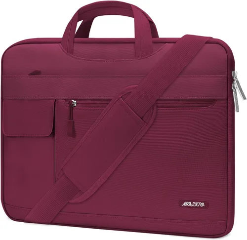 Miniatura 10 de MOSISO Bolsa de hombro para laptop compatible con MacBook Air/Pro, portátil de 13-13.3 pulgadas, funda de poliéster con solapa para maletín, azul