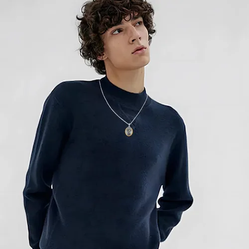 Miniatura 158 de Collar de plata de ley 925 con medalla de San Patrón, colgante de protección católica, amuleto, joyería religiosa para hombres y mujeres