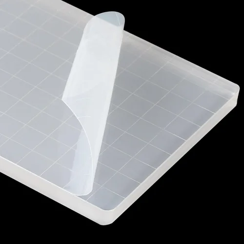 Miniatura 5 de PATIKIL Bloque de sello acrílico de 5 x 3.5 pulgadas, bloque de estampado transparente con líneas de cuadrícula, bloques de montaje decorativos