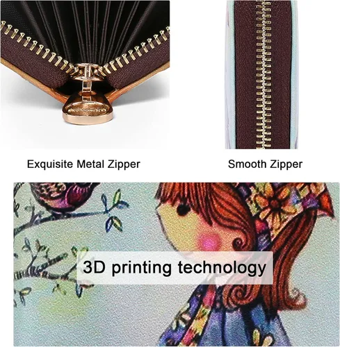 Miniatura 4 de APHISON RFID - Tarjetero carteras para mujer Funda para tarjetas de piel con cremallera para mujerniñaCaja regalo