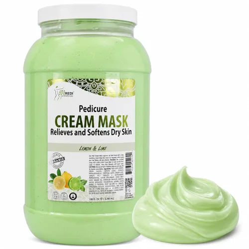 SPA REDI Lemon Pedicure - Crema de masaje y máscara de pies – Ácido hialurónico, aminoácidos y pantenol para talones agrietados y piel seca | Sin