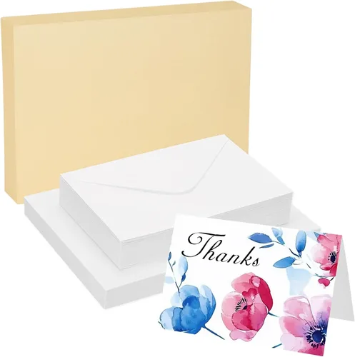 Miniatura 10 de PATIKIL 25 juegos de tarjetas de acuarela de algodón puro de 140 lb/300 GSM, postales con sobres para pintura artística, notas de agradecimiento Rojo