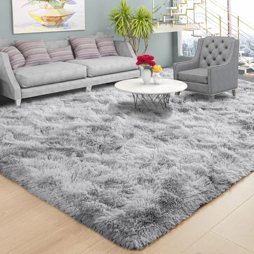 Miniatura 31 de Foxmas - Alfombra para centro de habitación, esponjosa y ultrasuave, para dormitorio, habitación de los niños, habitación del bebé, afelpada, Azul