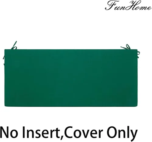 Miniatura 2 de FUNHOME Funda de cojín de banco para exteriores, 48 x 18 x 3 pulgadas, funda resistente al agua con cremallera y lazos, funda resistente a la Verde