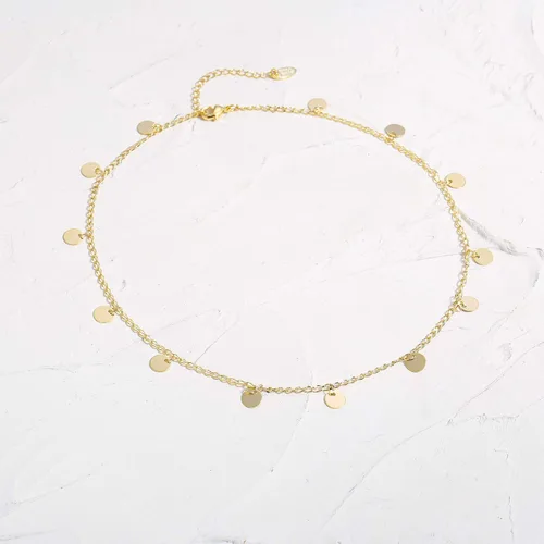 Miniatura 6 de Fremttly - Collar tipo gargantilla hecho a mano, chapado en oro de 14 quilates o en plata, sencillo, refinado, con dije de placa de estrella