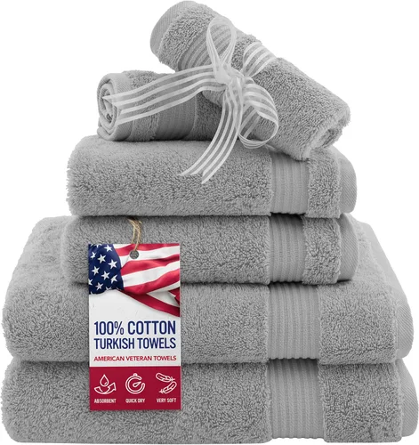 Miniatura 83 de Toalla American Veteran, Juego de Toallas de Mano para Baño de 4, 100% Conjunto de Toallas de Mano Turcas de Algodón, Toallas de Mano Suave