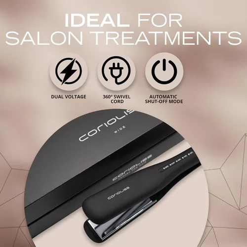 Miniatura 6 de Corioliss Plancha de pelo profesional extra ancha para mujer, planchas de titanio, color negro, suave al tacto Wide