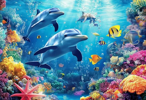 Rompecabezas para adultos de 1000 piezas – Rompecabezas del mundo submarino, Ocean Beach Sea Coral, rompecabezas submarino de 1000 piezas (tamaño de