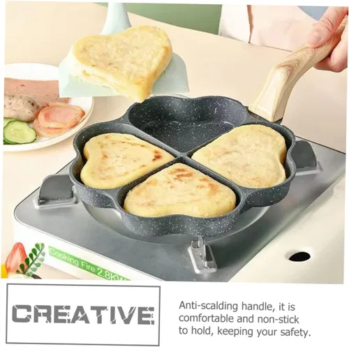 Miniatura 5 de Angoily Sartén reutilizable con forma de corazón para panqueques resistente al desgaste, sartén antiadherente para uso diario para desayuno