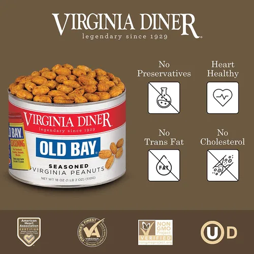 Miniatura 4 de Virginia Diner - Maní Virginia sazonado Gourmet Old Bay, lata de 10 onzas