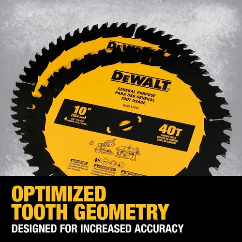 Miniatura 3 de DEWALT Paquete combinado de uso general 40T / 60T de 10 pulgadas (DWA110CMB)