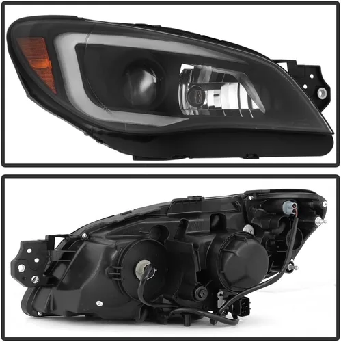 Miniatura 3 de ACANII - Para [Solo modelo halógeno] 2006-2007 Subaru Impreza WRX faros delanteros de proyector LED de tubo en pareja izquierda+derecha
