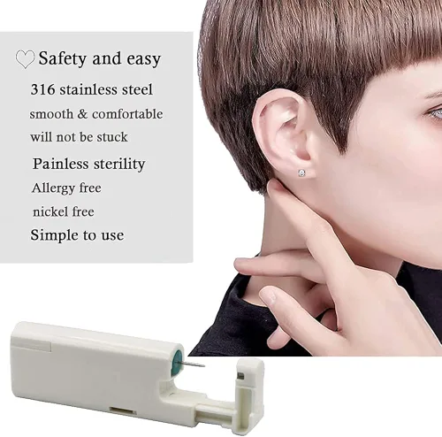 Miniatura 2 de Lishae 2 Pack Self Ear Piercing Gun Disposable Self Ear Piercing Kit Safety Ear Piercing Gun Kit Tool with Earring Studs