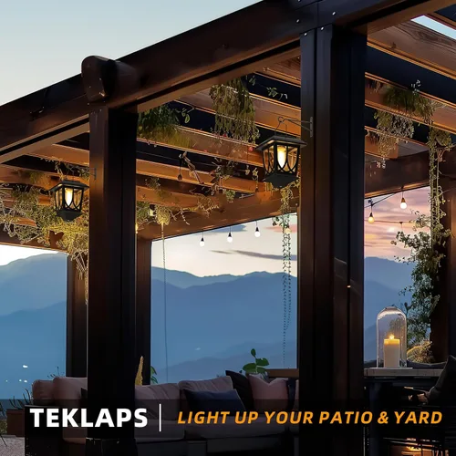 Miniatura 2 de Linternas Solares para Exteriores Impermeables Paquete de 2, Luces LED Solares Colgantes de Vidrio con Encendido/Apagado Automático, Linterna