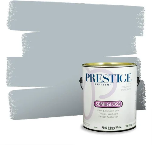 Miniatura 1196 de Pintura Exterior + imprimación PRESTIGE, todo-en-uno, 1 galón, acabado mate, color comparable al Valspar* Royal Gray* VS151-Gris real