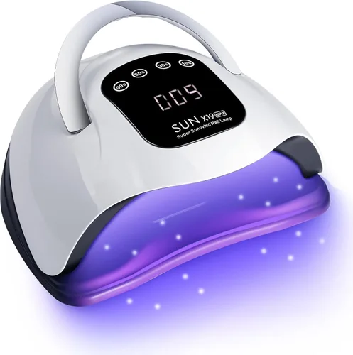 Lámpara de uñas LED UV de 320 W, secador de uñas LED profesional para uñas de gel con 72 cuentas de lámpara, pantalla táctil, 4 temporizadores y