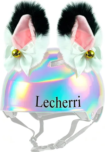 Miniatura 5 de Orejas de gato para casco, orejas de zorro con campana, accesorios para casco de campana, 2 unidades, diseño reutilizable (casco no incluido)