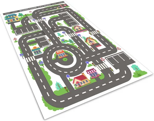 Miniatura 8 de Alfombra de coche para niños, alfombra de tráfico por carretera, alfombra para jugar con juguetes de automóviles, alfombras educativas de la vida