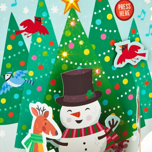 Miniatura 5 de Hallmark Paper Wonder - Tarjeta de Navidad desplegable con luces y música (reproduce rockeando alrededor del árbol de Navidad)