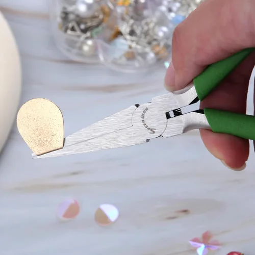 Miniatura 4 de SPEEDWOX Alicates de punta plana de 5 pulgadas, mini alicates de pico de pato, alicates de nariz fina, alicates de precisión para hacer joyas