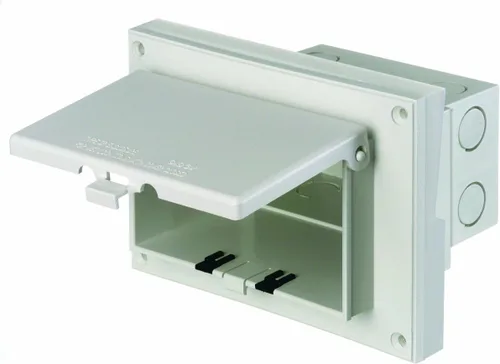 Miniatura 2 de Cubierta de caja eléctrica Arlington modelo DBVMA1C-1, impermeable, transparente y vertical con borde ajustable de 1/4 de pulgada a 2 y 1/2