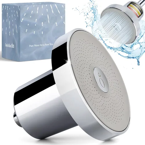 Miniatura 10 de Feels Like Om Cabezal de ducha filtrado con suavizante de agua, filtros de ducha para eliminar productos químicos tóxicos y 98% del cloro, filtro