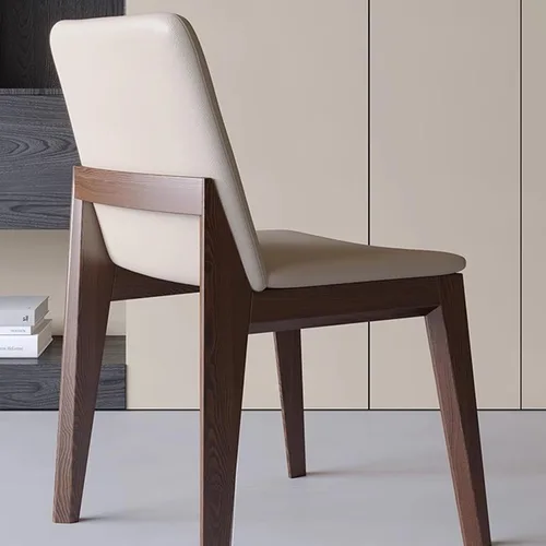 Miniatura 8 de Sillas de comedor tapizadas gruesas, sillas de cocina modernas de madera sólida, sillas de comedor tapizadas de cuero con marco minimalista, muebles