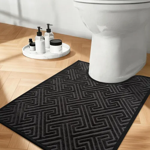 Miniatura 38 de YIHOUSE Beige Bathroom Rugs 17"x24", Quick Dry Non Slip Bath Rug, Absorbent Machine Washable Thin Bath Mat for Restroom Floor Tub Laundry Room Home