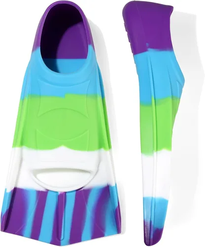 Miniatura 104 de Aletas de natación para niños, aletas cortas para niños y jóvenes, aletas de natación para entrenamiento de natación para niños, niñas, niños