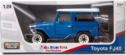 Miniatura 8 de All Star Toys Exclusivo Toyota Land Cruiser FJ40 Royal Blue con ruedas todoterreno personalizadas 1/24 modelo fundido a presión por Motormax 79323