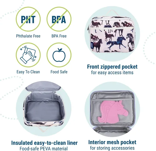 Miniatura 4 de Wildkin Lonchera para niños con aislamiento – Duradera y reutilizable para la escuela y los viajes - Tiernos dinosaurios