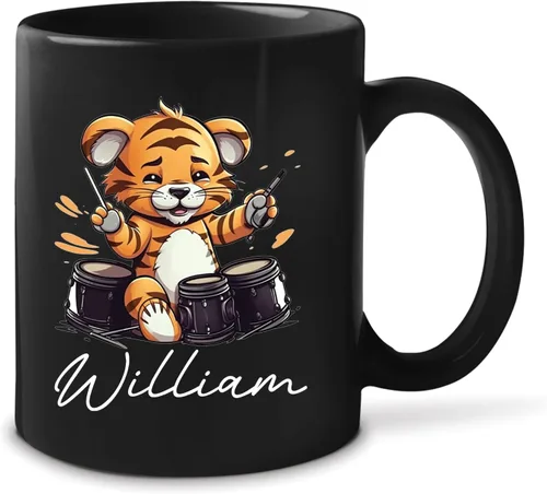 Taza de té personalizada para amantes del tigre con nombre 2023, regalos personalizados para amantes de las mascotas, taza de café de cerámica de