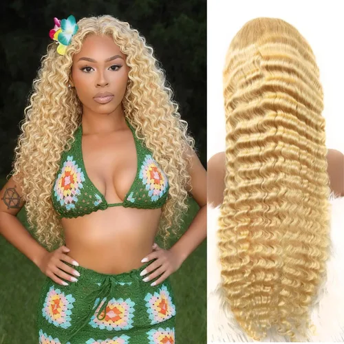 Miniatura 11 de Pelucas de cabello humano rubio ceniza de 26 pulgadas con raíces castañas ombré, color rubio ceniza, ondulado, 13 x 6, peluca de cabello humano