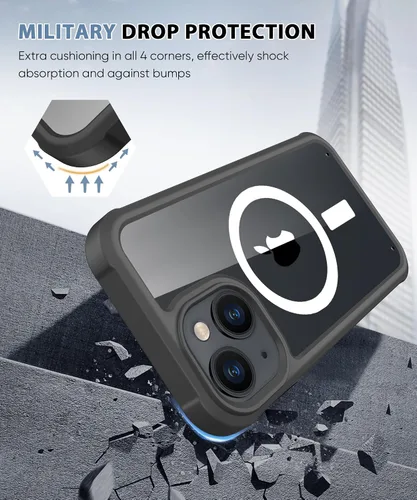 Miniatura 3 de Funda para iPhone 15 de cuerpo completo, protector de pantalla integrado, con protector de lente de cámara, [antiamarilleamiento], funda protectora
