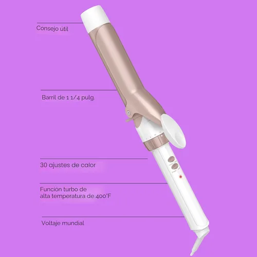 Miniatura 2 de Conair Rizador de cerámica doble de 1 ¼ pulgada, barril de 1 ¼ pulgada crea rizos sueltos, rizador de pelo para uso en cabello medio y largo