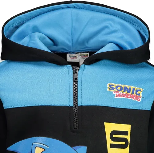 Miniatura 5 de SEGA Sonic the Hedgehog - Sudadera con capucha de forro polar con media cremallera para niños pequeños a grandes