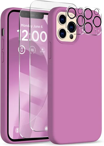Miniatura 22 de Funda para iPhone 12 Pro Max, [2 protectores de cámara + 2 protectores de pantalla], funda protectora de silicona de cuerpo completo a prueba
