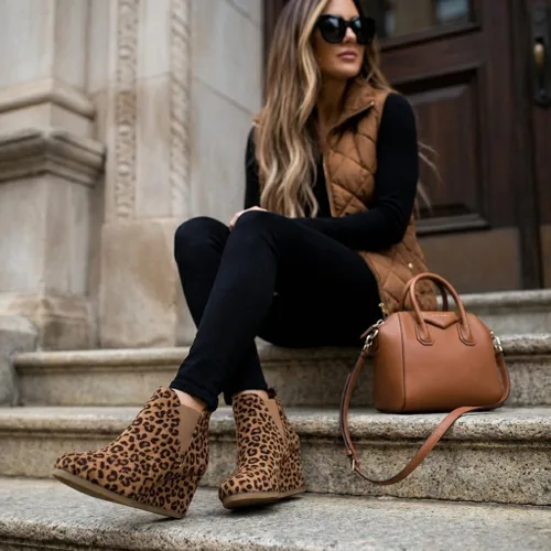 Miniatura 8 de Dunes Zoey - Botines de cuña para mujer, ante vegana suave, diseño fácil de poner, espuma viscoelástica, disponibles en anchos amplios