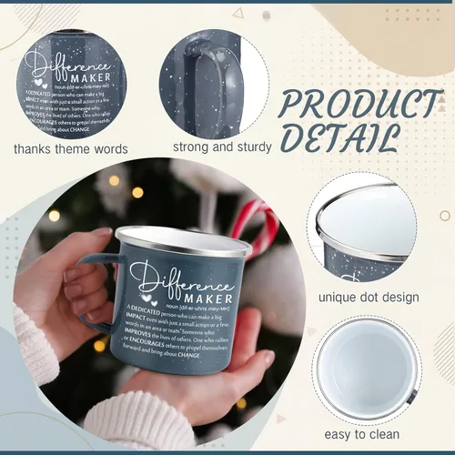 Miniatura 3 de Norme 10 tazas inspiradoras a granel para hacer diferencias, regalos de agradecimiento a los empleados, tazas de café esmaltadas de 12 onzas