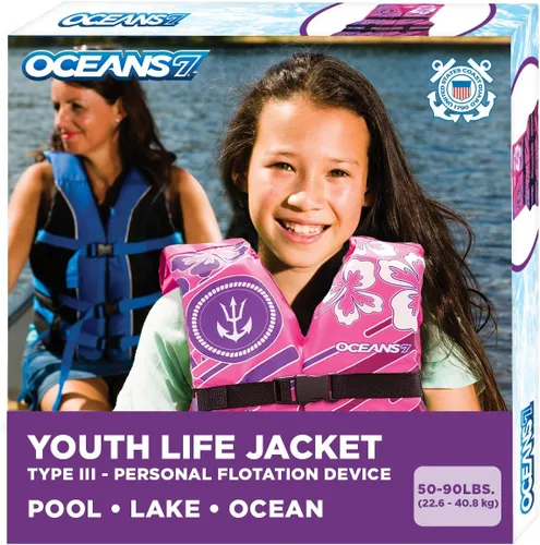 Miniatura 11 de Aqua Oceans 7 Life Jacket for Kids - US Coast Guard Approved Life Vest for Infant, Child & Youth Boys and Girls, Open-Side PFD for Boating, Swimming