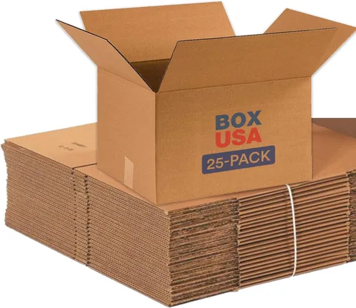 Miniatura 12 de BOX USA Cajas de envío de 16 pulgadas de largo x 10 pulgadas de ancho x 6 pulgadas de alto, paquete de 25 cajas de cartón corrugado medianas