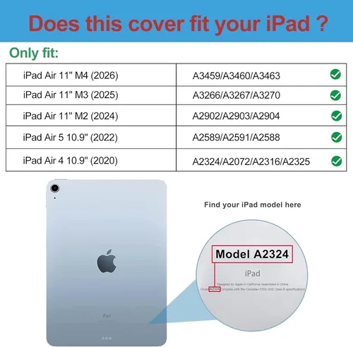 Miniatura 2 de ProCase Funda inteligente para iPad Air de 11 pulgadas M3 M2 2025 2024/10.9 Air 5ª 4ª Generación 2022 2020, Funda protectora para Air 5 4 -Mgreen