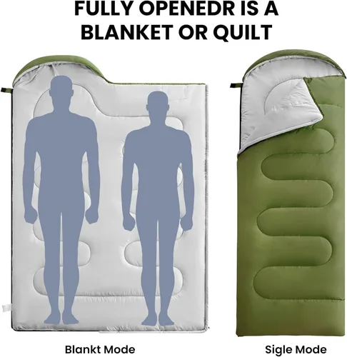Miniatura 3 de FARLAND Sacos de dormir de 30 ℉ para adultos, adolescentes y niños con saco de compresión portátil y ligero para campamento de 3 a 4 estaciones