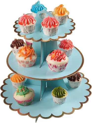 Miniatura 17 de YLDW Soporte para Cupcakes de 3 Niveles, Soporte para Pastel, Torre de Soporte para Cupcakes DIY Escalonada para Exhibiciones de Mesa de Postres
