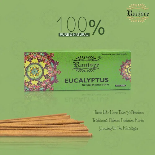 Miniatura 3 de Raajsee Varitas de incienso de eucalipto de 100 gm, 100% puro, orgánico, natural, enrollado a mano, libre de productos químicos, perfecto
