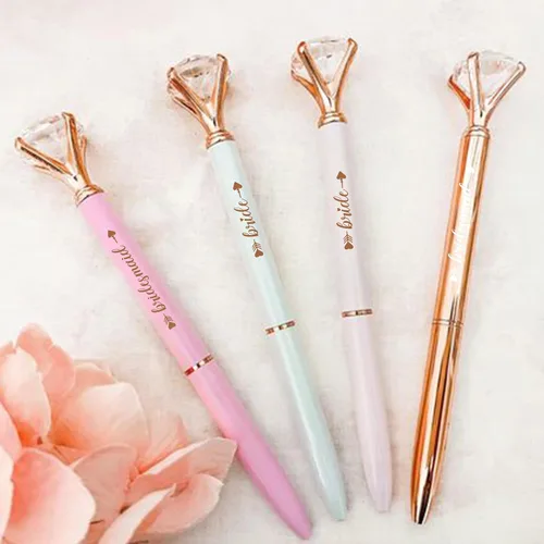 Miniatura 4 de LADY&HOME 10 bolígrafos de dama de honor, bolígrafos de diamantes grandes, bolígrafos de metal de cristal, regalos para mujeres, regalos para bodas